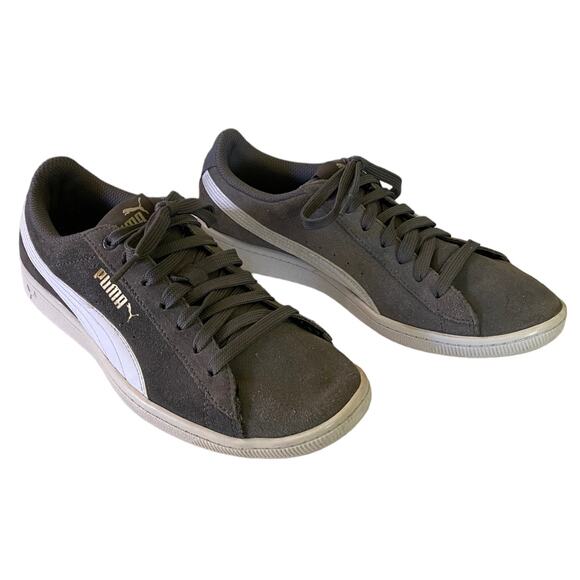 Puma Gray Classic Suede Leather Sneakers Size 4 - Picture 3 of 9